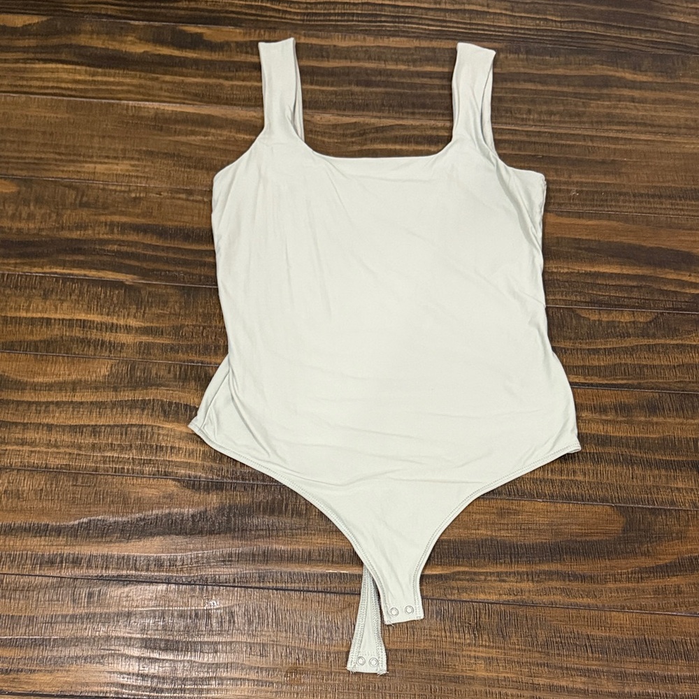 Abercrombie & Fitch Light Green Square Neck Bodysuit